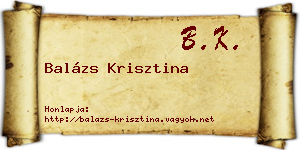 Balázs Krisztina névjegykártya