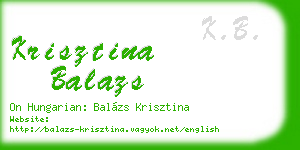 krisztina balazs business card